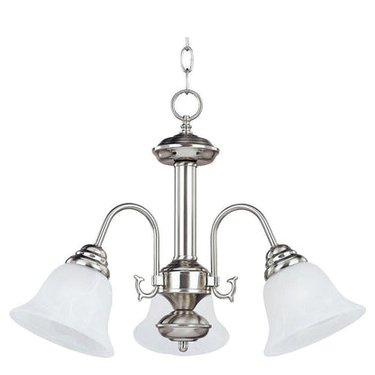 Maxim Lighting 2697MRSN Malaga 3 Light 20 inch Satin Nickel Chandelier Ceiling Light