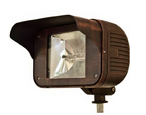 Dabmar Lighting DF1936-BZ Powder Coated Cast Aluminum Flood Fixture with Hood,100MH/Med, Wattage 100W, Voltage 120V