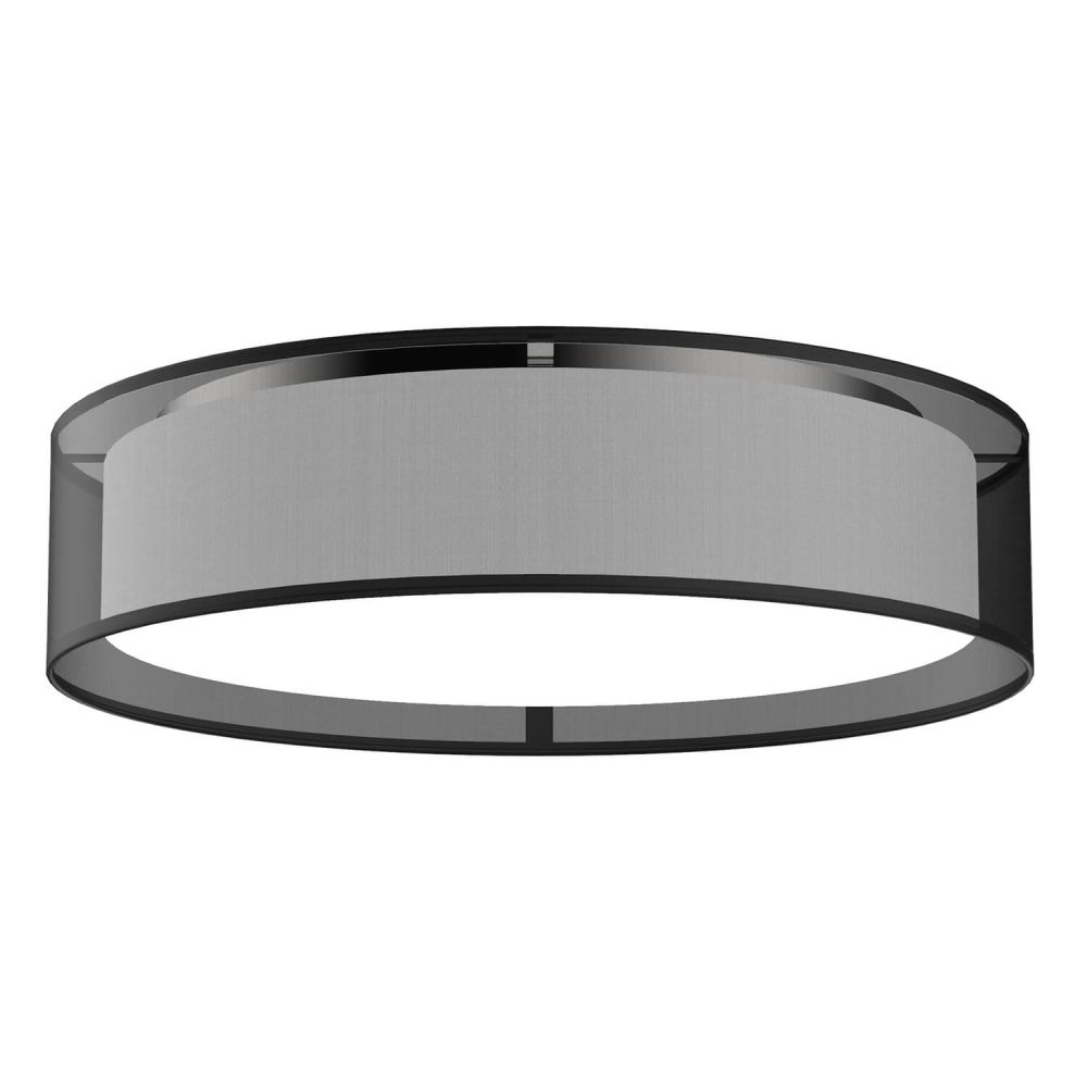 Kuzco Lighting FM7920-BOR-5CCT Dalton 20 inch CCT LED Flush Mount in Black Organza with White Acrylic Diffuser, Multi-Color Temperature, Wattage 30W, Voltage 120V