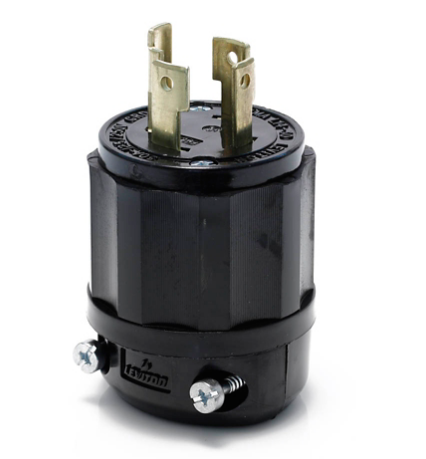 Leviton 2711-B 30 Amp, 125/250 Volt, NEMA L14-30P, 3P, 4W, Locking Plug, Industrial Grade, Grounding - Black