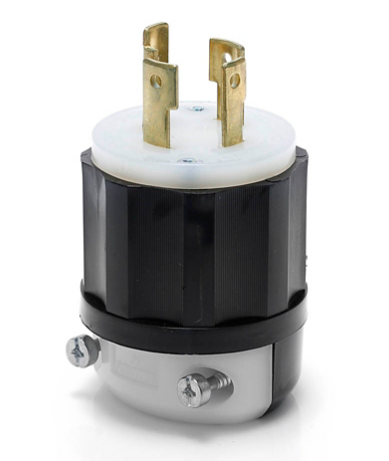 Leviton 2711 30 Amp, 125/250 Volt, NEMA L14-30P, 3P, 4W, Locking Plug, Industrial Grade, Grounding - Black/White