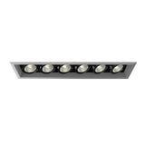 Eurofase Lighting TE166A-0N LED Recessed Light with Trims, Linear, 6-Light, PAR20, Wattage 200W, Voltage 120V, Platinum/Black