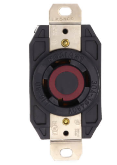 Leviton 2730 Industrial Grade Locking Receptacle, 30A, 3P, NEMA L16-30R, Black, 480V