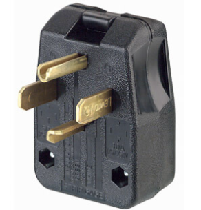 Leviton 275-E Industrial Grade Straight Blade Angle Plug, 30/50A, 3P, NEMA 14-30P/14-50P, Black,125/250V