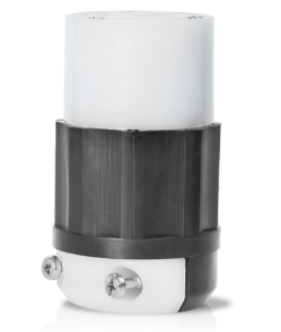 Leviton 2753 30A, 120/208V 3-Phase Y, NEMA L18-30R, 4P, 4W, Locking Connector, Non-Grounding, Black/White