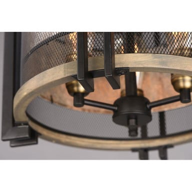 Maxim Lighting 27560BKBWAB Boundry Flush Mount - Top Frame and Mesh Close-Up
