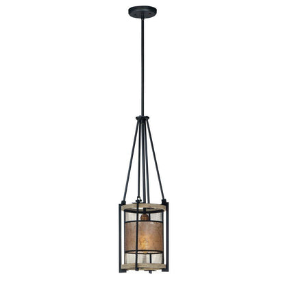 Maxim Lighting 27563BKBWAB Boundry 1 Light 9 Inch Barn Wood and Black Metal Pendant Ceiling Light