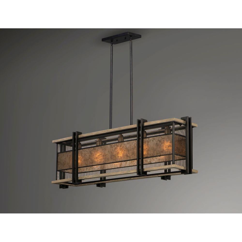Maxim Lighting Boundry 27567BKBWAB linear pendant installed view