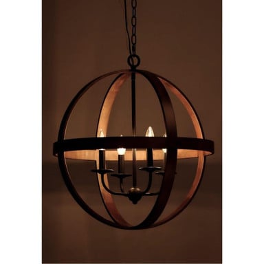 Maxim Lighting 27574APBK Compass 4 Light Antique Pecan/Black Pendant Ceiling Light - Illuminated