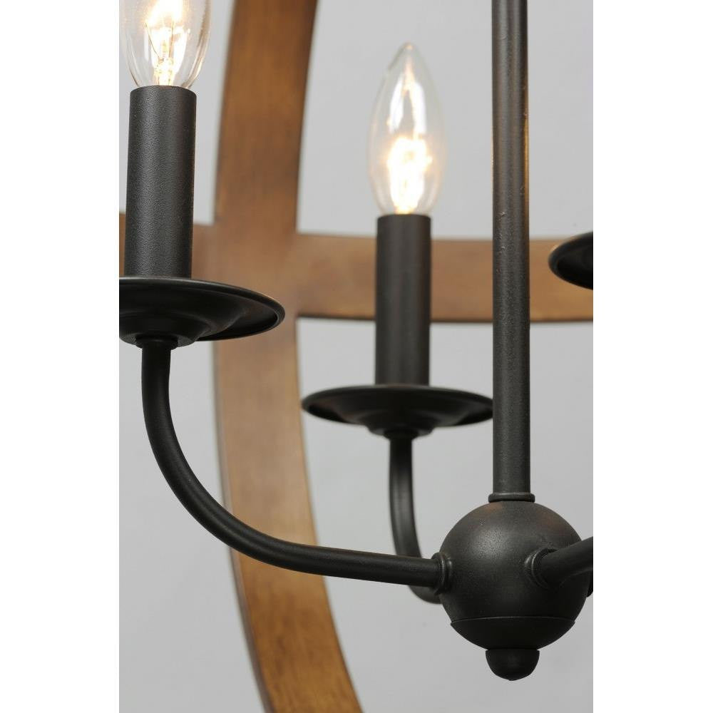 Maxim Lighting 27574APBK Compass 4 Light Antique Pecan/Black Pendant Ceiling Light - Close-Up Detail