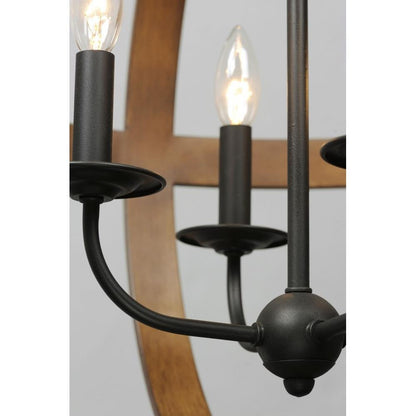 Maxim Lighting 27574APBK Compass 4 Light Antique Pecan/Black Pendant Ceiling Light - Close-Up Detail