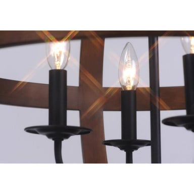 Maxim Lighting 27574APBK Compass 4 Light Antique Pecan/Black Pendant Ceiling Light - Candelabra Detail