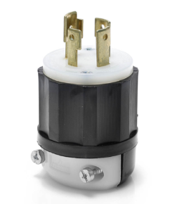 Leviton 2761 30A, 277/480V 3-Phase Y, NEMA L19-30P, 4P, 4W, Locking Plug, Non-Grounding, Black/White Finish