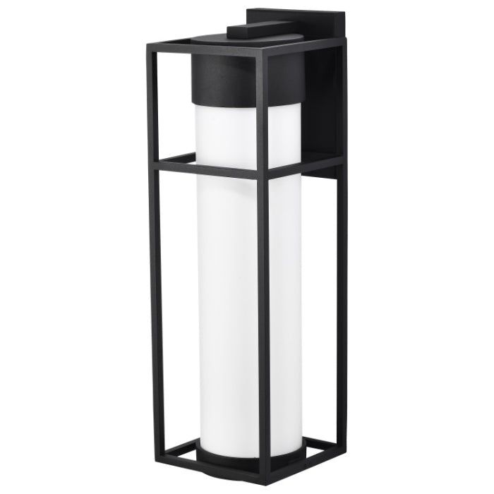 Nuvo 62-1613 Ledges LED Large Outdoor Wall Lantern, Matte Black / Opal White Glass