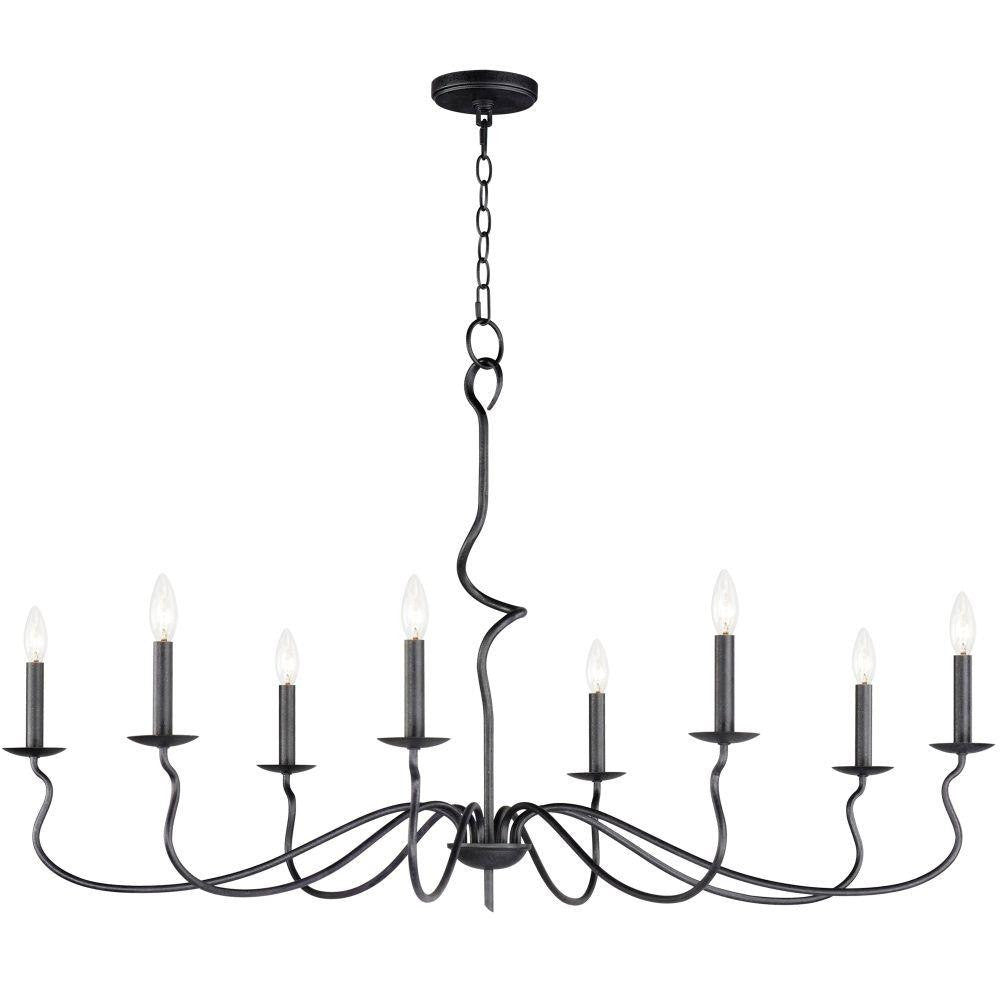 Maxim Lighting 27708BO Padrona 8 Light Black Oxide Chandelier - Full View on White Background