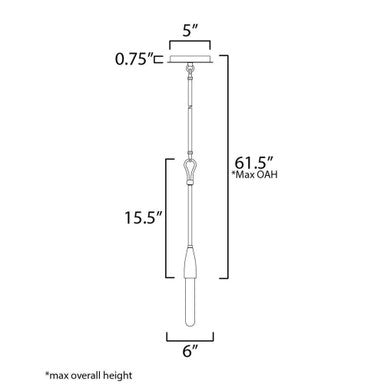 Maxim Lighting 27711AR Pioneer Mini Pendant Dimension Diagram