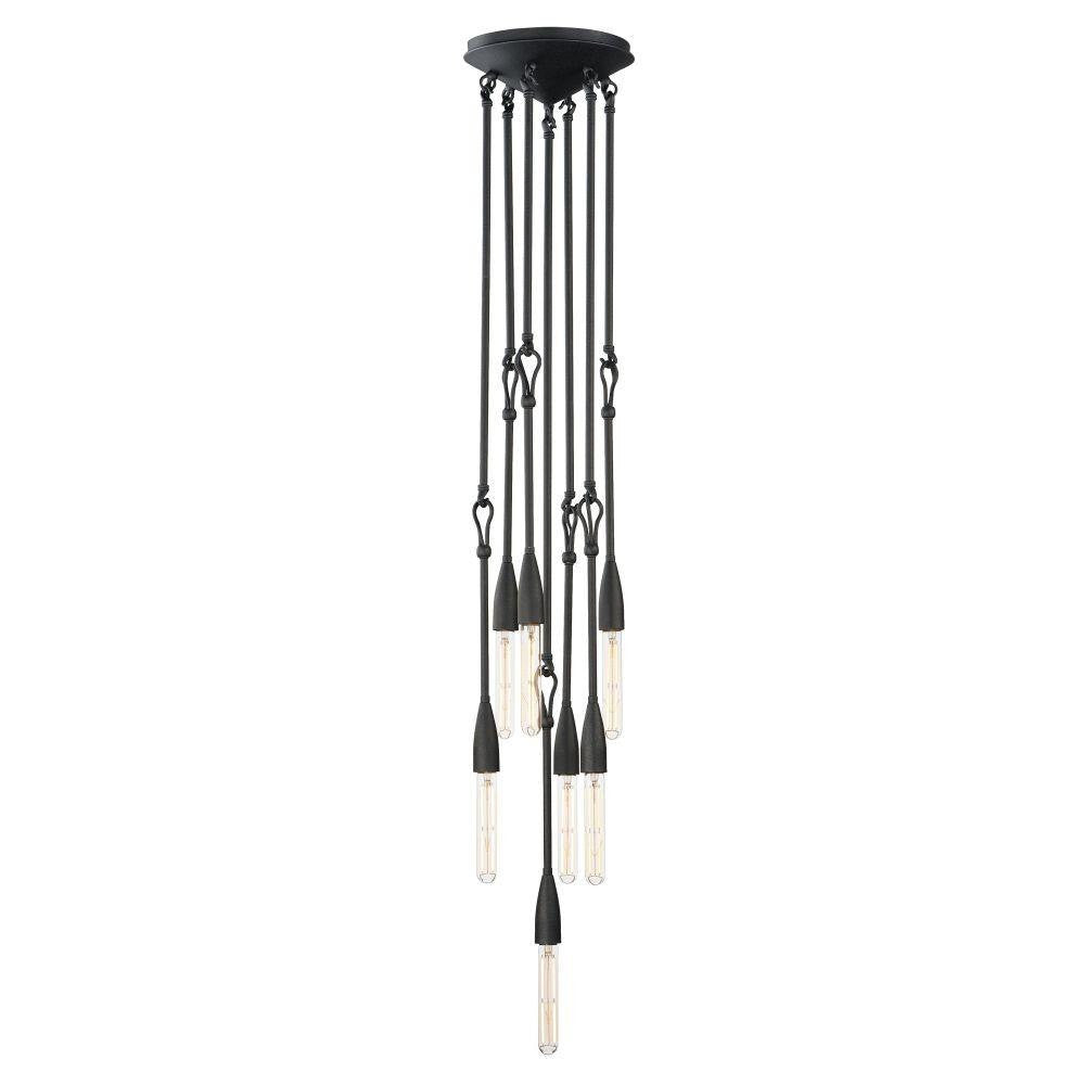 Maxim Lighting 27716AR Pioneer 7 Light Anthracite Pendant - White Background