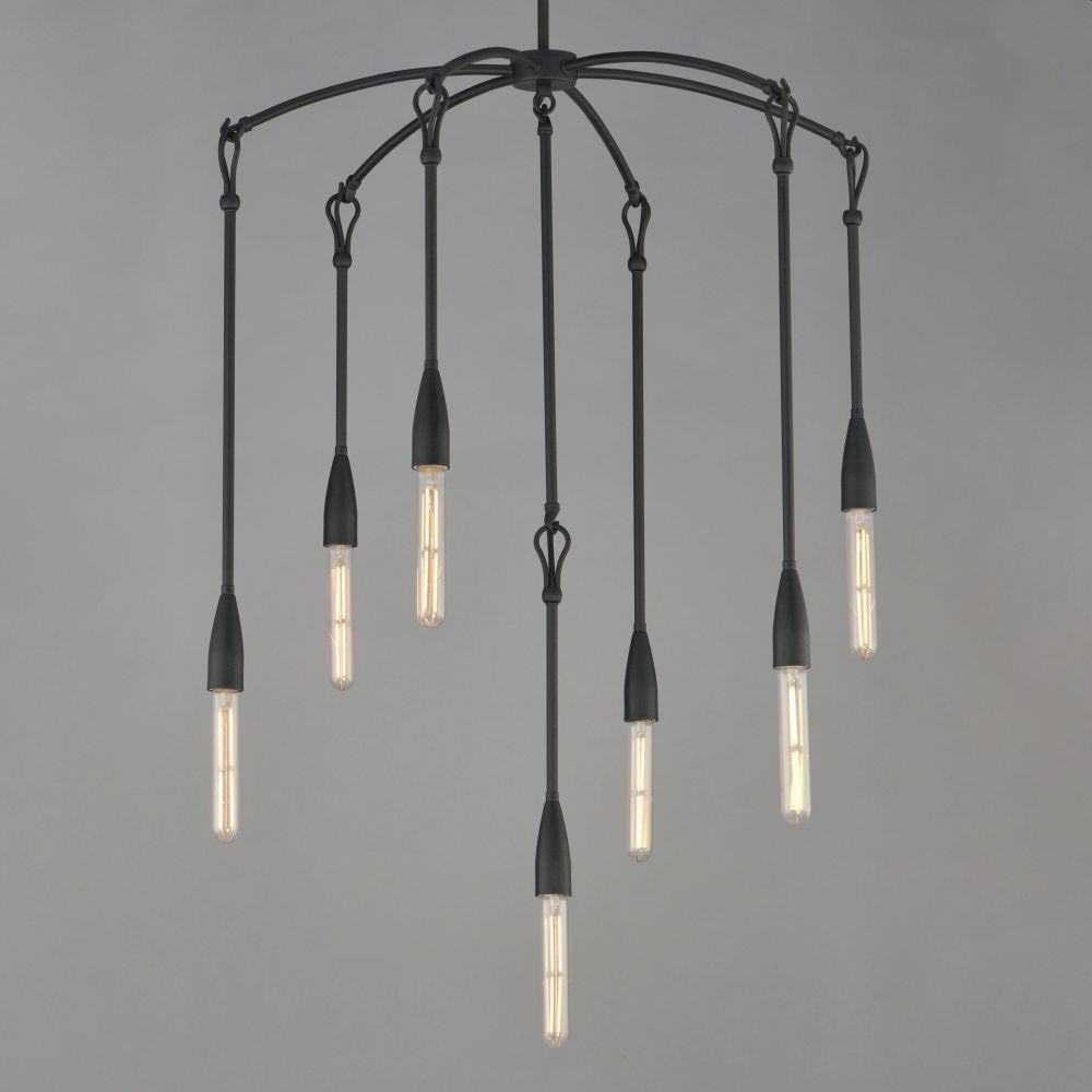 Maxim Lighting 27718AR Pioneer 7 Light Anthracite Chandelier - Alternate Angle on Gray Background