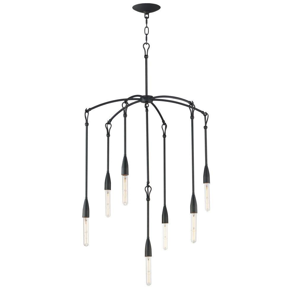 Maxim Lighting 27718AR Pioneer 7 Light Anthracite Chandelier - Full View on White Background