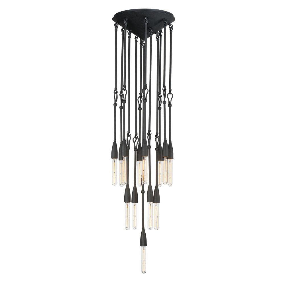 Maxim Lighting 27719AR Pioneer 13 Light Anthracite Pendant Ceiling Light - full view on white background