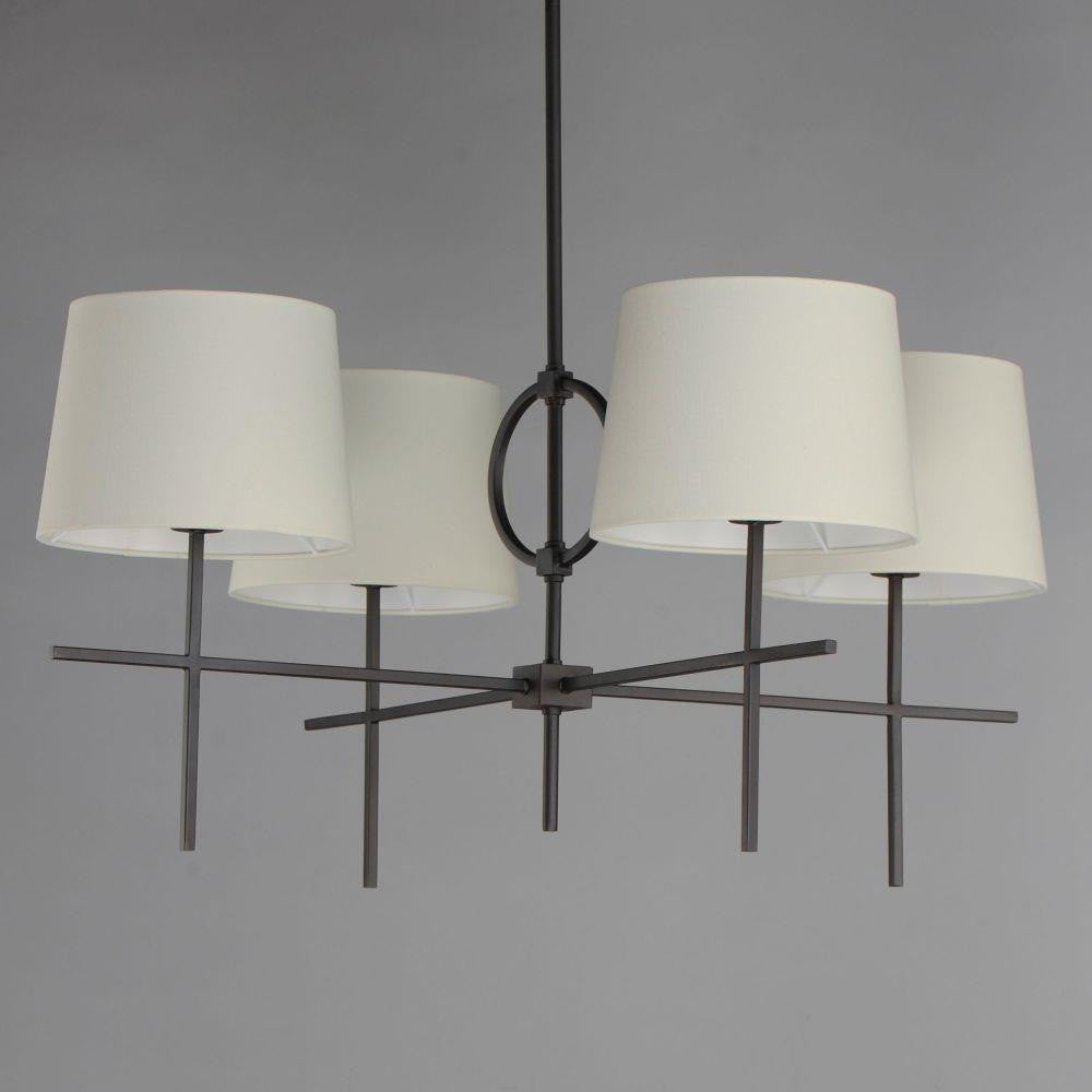 Maxim Lighting 27724OFCHL Paoli 4 Light Charcoal Bronze Chandelier - Side View on Grey Background