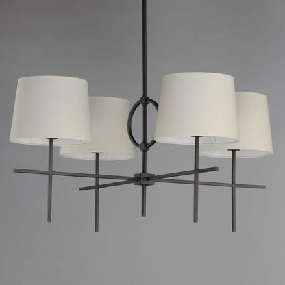 Maxim Lighting 27724OFCHL Paoli 4 Light Charcoal Bronze Chandelier - Side View on Grey Background