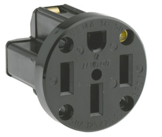 Leviton 279-PM 50A Flush Mount Outlet/receptacle, Black Finish