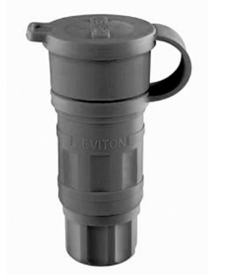 Leviton 27W48-B 20A, 250V NEMA L6-20R, 2P, 3W, Locking Connector, Grounding, Wetguard, Black Finish