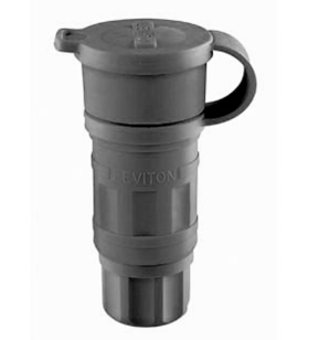 Leviton 27W75-B 20A, 250V 3-Phase, NEMA L15-20R, 3P, 4W, Locking Connector, Grounding, Wetguard, Black Finish