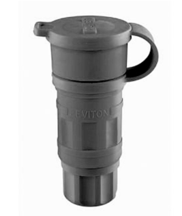 Leviton 27W76-B 20A, 480V 3-Phase, NEMA L16-20R, 3P, 4W, Locking Connector, Grounding, Wetguard, Black Finish