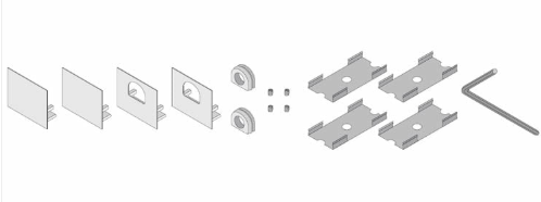 Diode LED DI-CHB-A2-ACC-WH A2 Channel White Finish Accessories Pack (2) Open Upper End Caps (2) Closed End Caps (4) Mounting Clips
