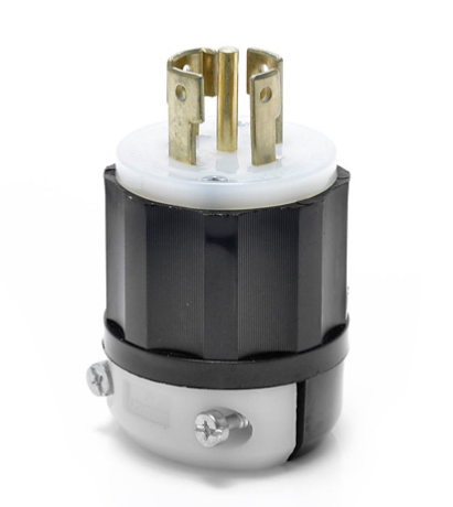 Leviton 2811 30 Amp, 120/208 Volt 3-Phase Y, NEMA L21-30P, 4P, 5W, Locking Plug, Industrial Grade, Grounding - BLACK-WHITE