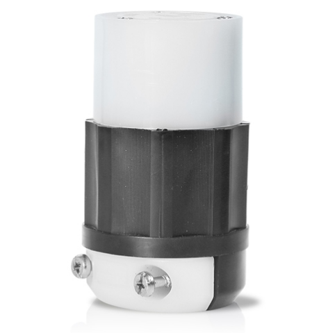 Leviton 2813 30 Amp, 120/208 Volt 3-Phase Y, NEMA L21-30R, 4P, 5W, Locking Connector, Industrial Grade, Grounding - BLACK-WHITE
