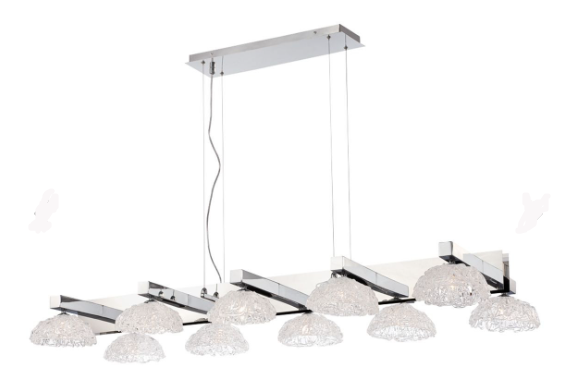 Eurofase Lighting 28139-010 Caramico 53" 10 Lights Chandelier Light, Chrome Finish