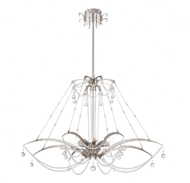 Eurofase Lighting 28145-011 Gambari 8 Light 39 inch Satin Nickel Chandelier Ceiling Light