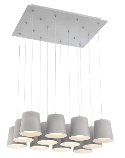 Eurofase Lighting 28164-036 Borto 27" 12 Lights LED Chandelier, Gray Finish