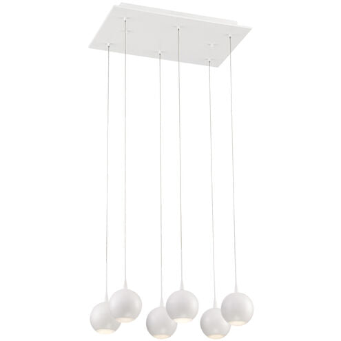 Eurofase Lighting 28168-010 PATRUNO 19" W/6 Lights LED Chandelier Light, White Finish