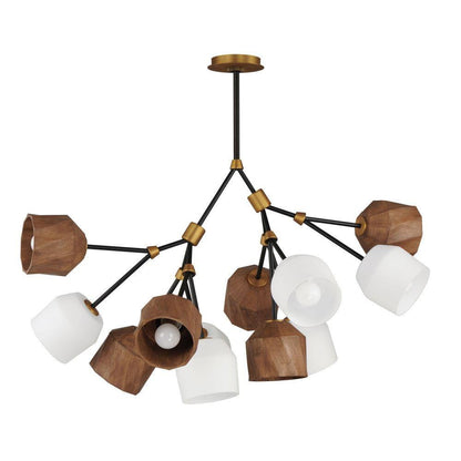 Maxim Lighting 28278DBZAB Akimbo 12 Light Dark Bronze with Antique Brass Pendant Ceiling Light