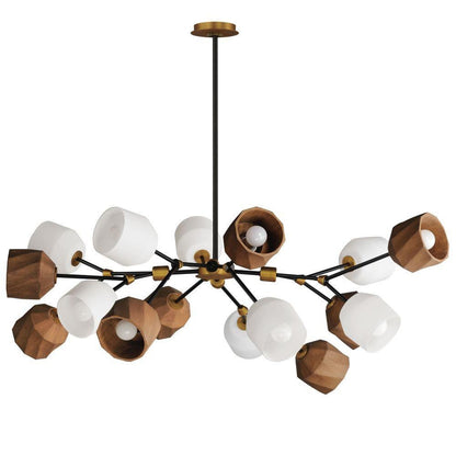 Maxim Lighting 28279DBZAB Akimbo 16 Light Dark Bronze and Antique Brass Pendant Ceiling Light