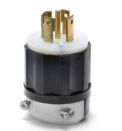 Leviton 2831 30 Amp, 347/600 Volt 3PY, NEMA L23-30P, 4P, 5W, Locking Plug, Industrial Grade, Grounding - BLACK-WHITE