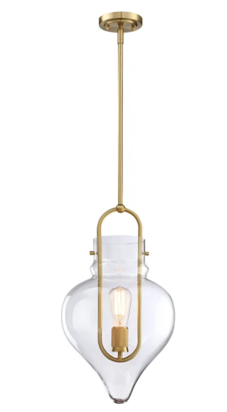 SDQ Lighting PD34304WG Loire 12" Contemporary Mini Drop Pendant Light, Wattage 60W, Warm Gold Finish
