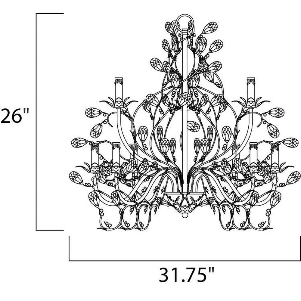 Maxim Lighting 2852OI Elegante Chandelier dimension diagram showing 29 inch width and 30.5 inch height