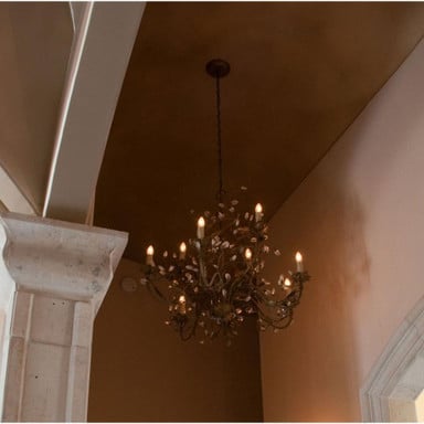 Maxim Lighting 2852EG Elegante Chandelier Installed in Entryway Lifestyle Photo
