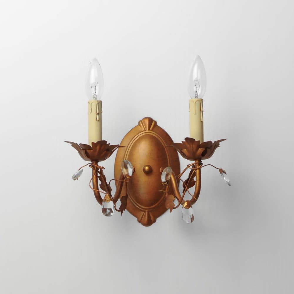 Maxim Lighting 2857EG Elegante 2 Light Etruscan Gold Wall Sconce Studio Shot