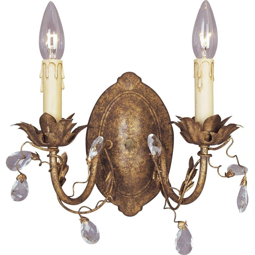 Maxim Lighting 2857EG Elegante 2 Light Etruscan Gold Wall Sconce Alternate View