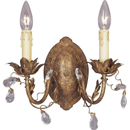 Maxim Lighting 2857EG Elegante 2 Light Etruscan Gold Wall Sconce Alternate View