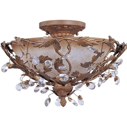 Maxim Lighting 2859OI Elegante 3 Light 16.5 Inch Oil Rubbed Bronze Semi Flush Mount Ceiling Light