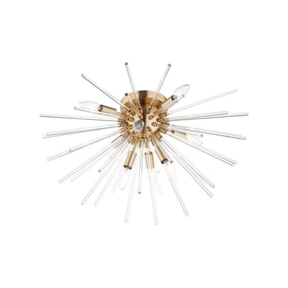 Maxim Lighting 28660CLSBR Polaris 8 Light 25 Inch Satin Brass Flush Mount Ceiling Light - White Background