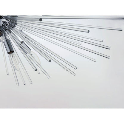Maxim Lighting 28666CLPC Polaris Pendant - detailed view of clear glass rod arrangement