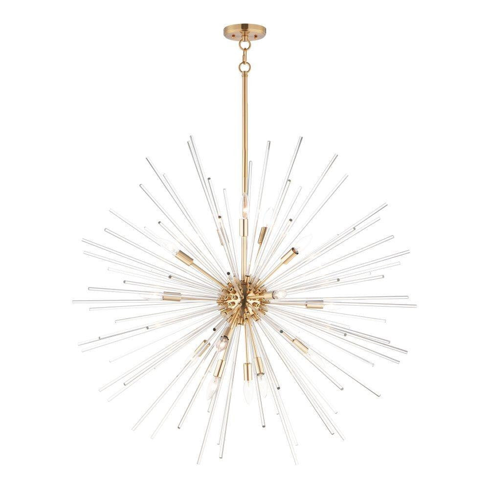 Maxim Lighting 28666CLSBR Polaris 16 Light 40 inch Satin Brass Sputnik Pendant Ceiling Light full view